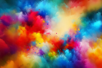 Abstract explosion of vibrant colors symbolizing energy, freedom, and artistic expression.