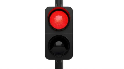 Red traffic light stop signal transportation safety street road regulation control direction urban on transparent background