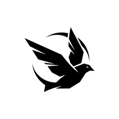 Obraz premium Stylish bird silhouette with spread wings