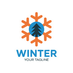 Winter lettering with Christmas tree logo