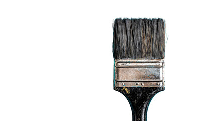 Clean new paint brush with wooden handle and bristle isolated on white background a tool for art and decorating