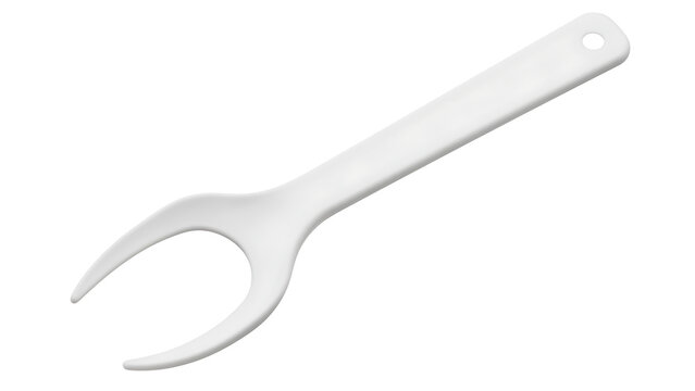 White dental floss pick for cleaning teeth and gums oral hygiene tool for healthy smile and fresh breath on transparent background