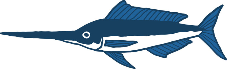 Obraz premium illustration of a blue Marlin.