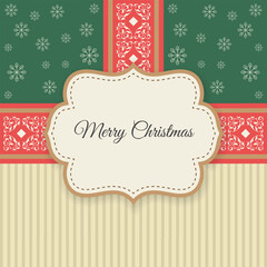 Vintage Christmas Damask Card