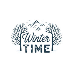 Winter lettering with Christmas tree logo