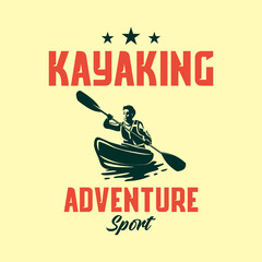 Kayaking adventure logo vector design