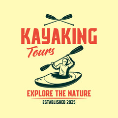 Kayaking adventure logo vector design