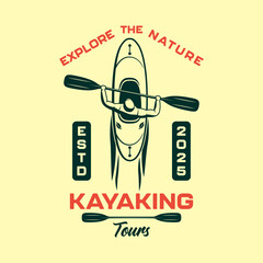 Kayaking adventure logo vector design
