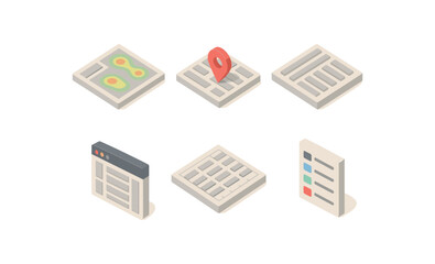 isometric icon items isolated on white background warehouse map heatmap overlay warehouse map waypoint marker warehouse map aisle diagram warehouse map engine warehouse map coordinate grid