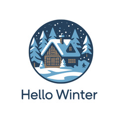 Winter lettering with Christmas tree logo