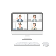 オンライン会議中のパソコン画面