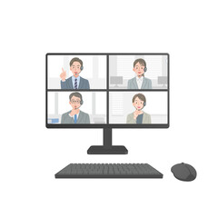 オンライン会議中のパソコン画面