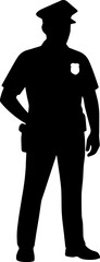 Police officer black silhouette.