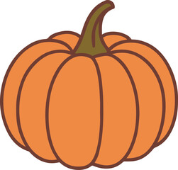Illustration of an orange pumpkin.