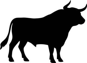 Illustration of a bull black silhouette.