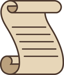 Illustration of an ancient scroll of paper.