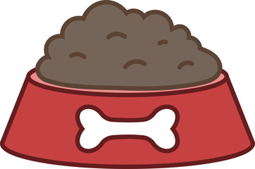 Illustration of a bowl full of food in line and fill style.