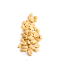 scattered peanuts on a white background