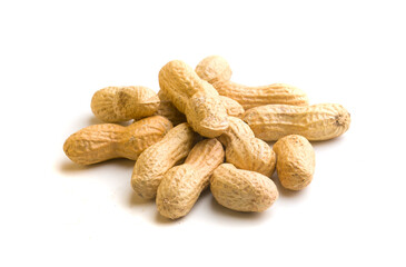 peanuts in shells on a white background