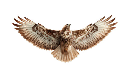 Golden eagle in flight with brown wings and tail