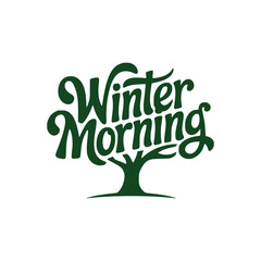 Winter lettering with Christmas tree logo