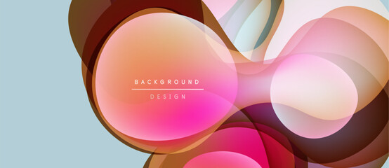 Abstract colorful circles overlap. Soft gradients create modern design. Background text reads background design. Minimalist aesthetic.