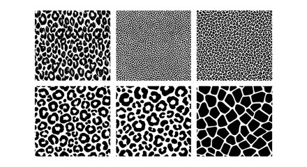 Black and White Animal Print Patterns Background for Fashion Design and Textiles: Seamless Spots and Dots Textures for Clothing, Wallpaper, Fabric, and Interior Design Projects. Wildlife, Nature Inspi