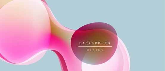 Abstract fluid shapes, pink hues blend into light blue. Text reads background design. Modern, minimalist aesthetic.