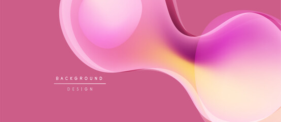 Abstract pink background. Fluid shapes blend, creating dynamic visual texture. Soft gradients suggest movement, depth. Modern design element.