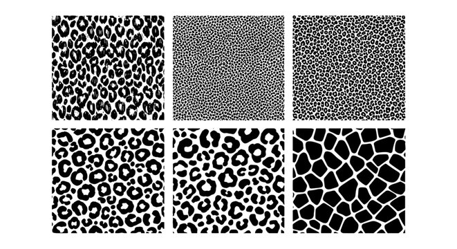 Black and White Animal Print Patterns Background for Fashion Design and Textiles: Seamless Spots and Dots Textures for Clothing, Wallpaper, Fabric, and Interior Design Projects. Wildlife, Nature Inspi