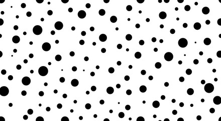 Abstract Polka Dot Pattern Background for Creative Design Projects, Seamless Vector Illustration for Textile Prints, Fashion Fabrics, Gift Wrap, Modern Wallpapers, Black Spots on White, Decorative Sur