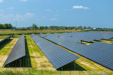 Large solar panel park generating clean power