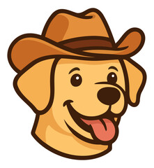 labrador dog with cowboy head vector