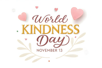 World Kindness Day pink hearts typography November 13