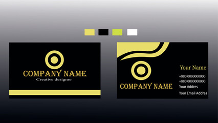 Obraz premium Elegant Black and Gold Business Card Design