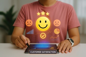 Enhancing customer satisfaction through data analysis business environment digital interaction indoor setting positive experience