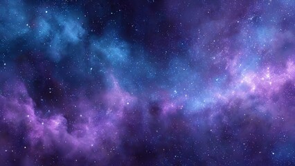 Fototapeta premium Cosmic nebula with stars in vibrant blue and purple hues a vast expanse of interstellar dust