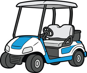 Cartoon Golf Cart vector Illustration