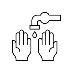 Hand Washing Line Art Icon Hygiene Health