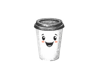Coffee To Go Cup Vector Illustration – Hand Drawn Takeaway Coffee Cup Sketch