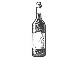 Wine Bottle Vector Illustration – Hand Drawn Red Wine Glass Bottle Drawing