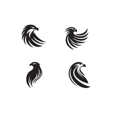Obraz premium hawk black and white animal silhouette vector