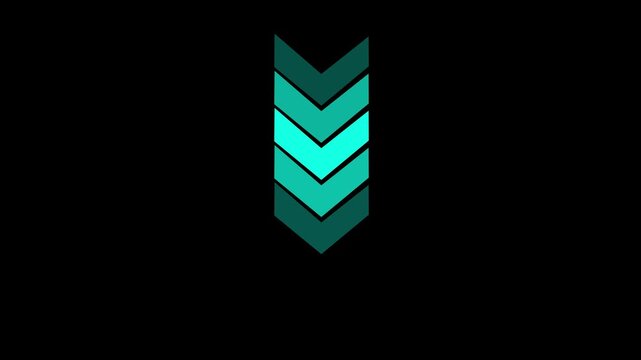 Teal Chevron Arrows Downward Motion Abstract Background Graphic Element Minimalist Design