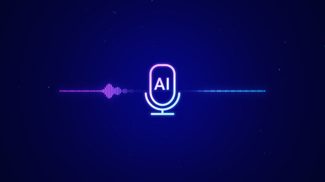 Smart AI voice recognition personal assistant technology concept, artificial intelligence chat app screen, deep learning text to speech generated, automated virtual business customer service support