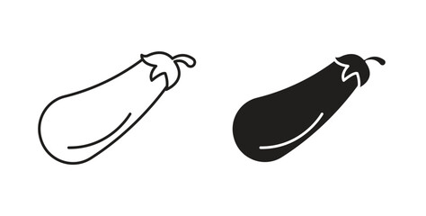 Aubergine icon in doodle and stroke style.