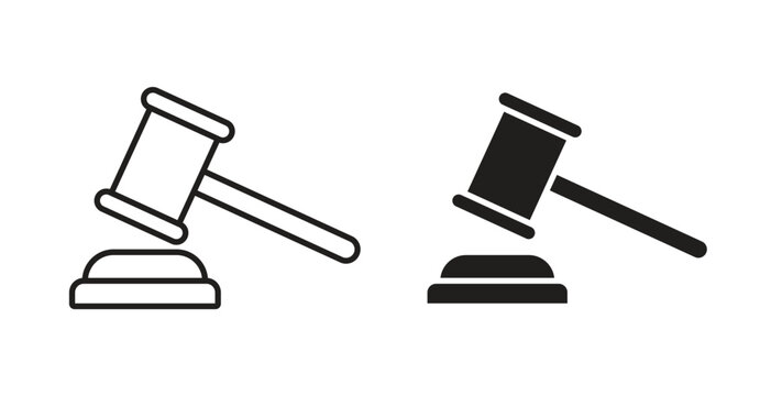 Auction icon in doodle and stroke style.