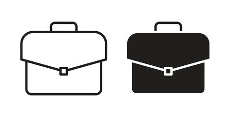 Briefcase icon in doodle and stroke style.