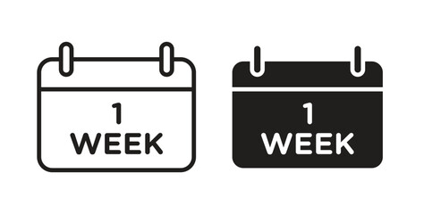 Calendar week icon in doodle and stroke style.