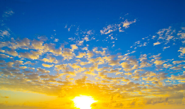 Sky background on sunrise. Nature composition.