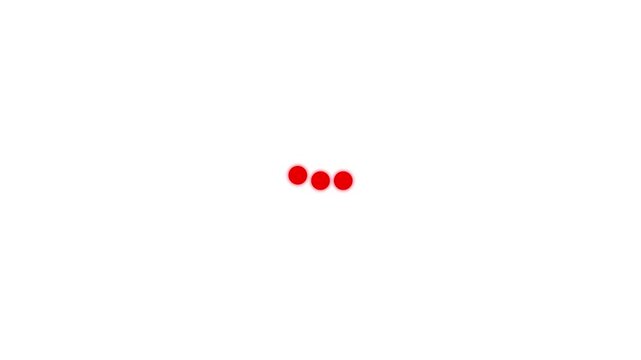 Animation loading bar 3 dots looping progress icon on black background Loading is indicated by a dot, Website loading animation concept.wheel 3 dots Loading animation. Typing loading dots 4k video